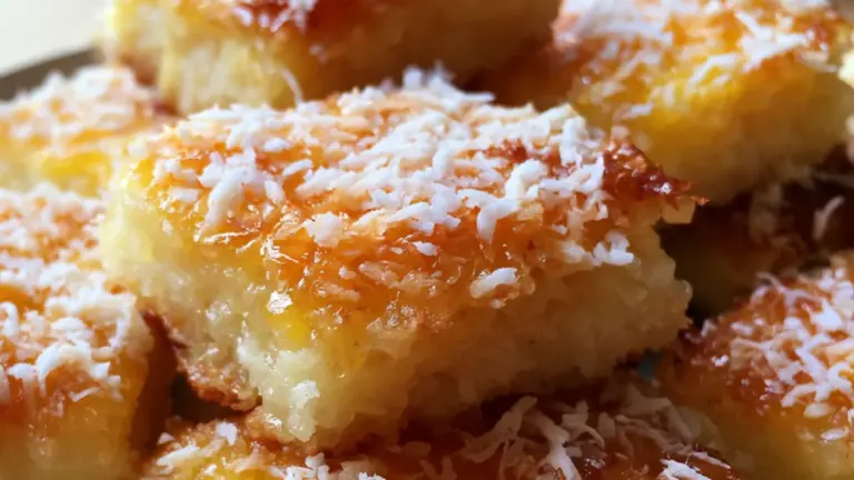 Kokosruta recept med klibbigt rismjöl: saftigt, gyllene och oemotståndligt gott