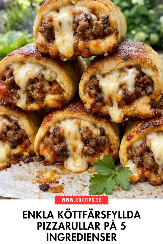 Köttfärsfyllda pizzarullar på bara 5 ingredienser: enkla och oemotståndliga