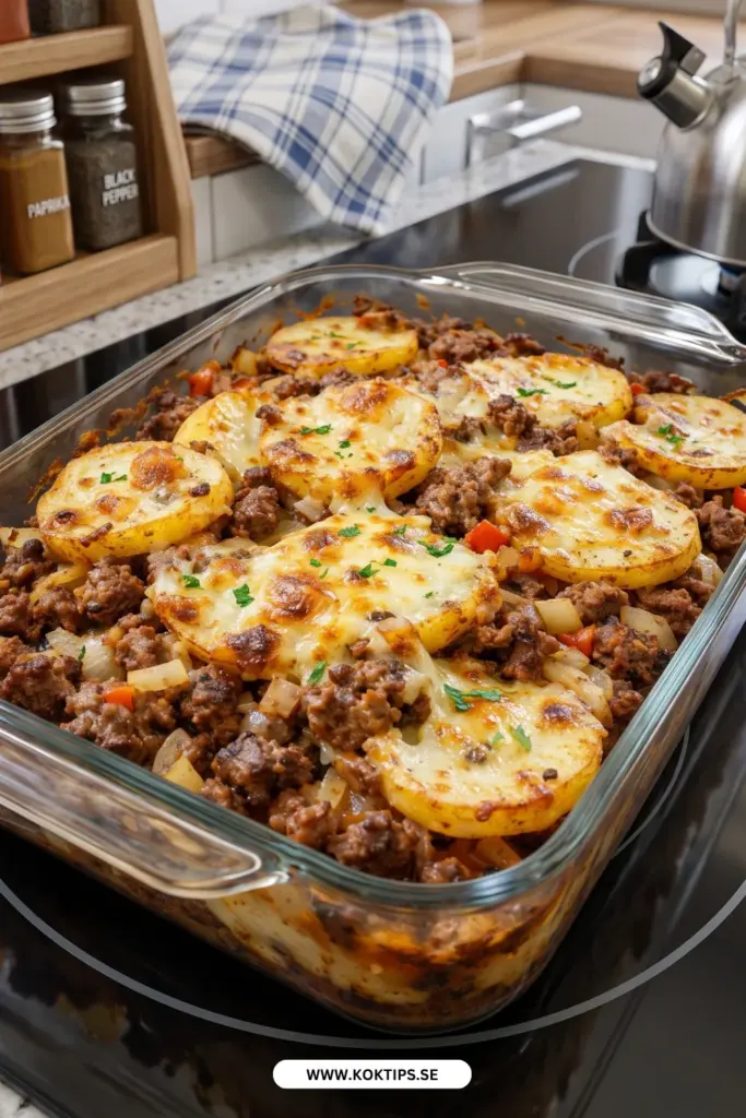 Krämig och enkel köttfärsgratäng som hela familjen älskar