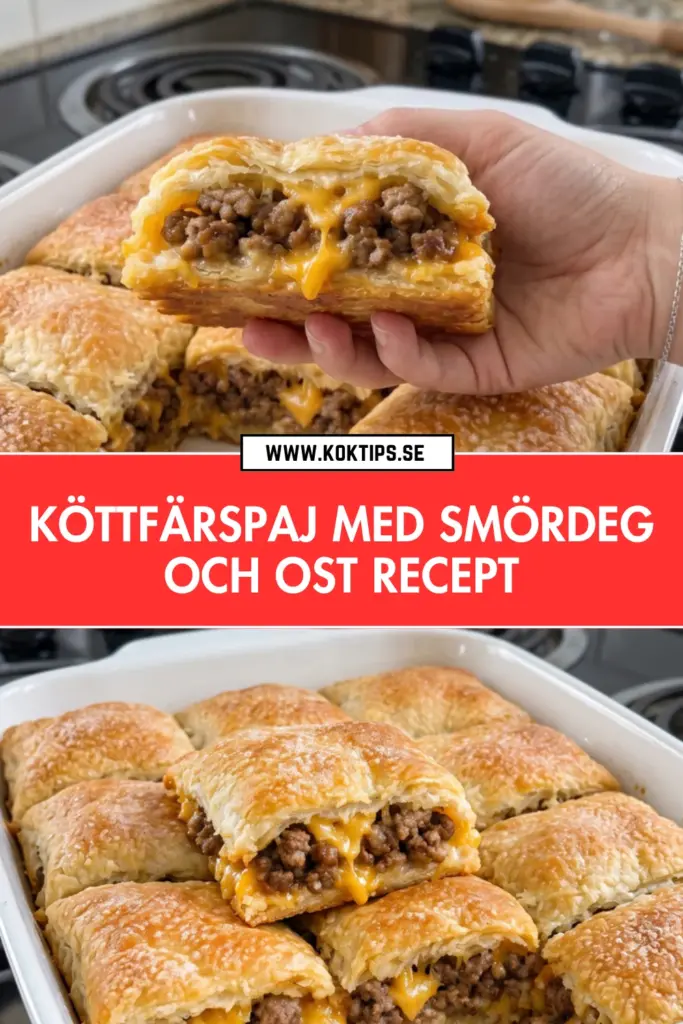 Enkel köttfärspaj med krispig smördeg och smält cheddarost