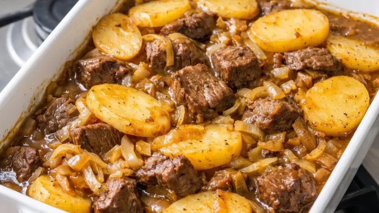 Köttgryta i ugn med potatis: det bästa klassiska husmanskostsreceptet