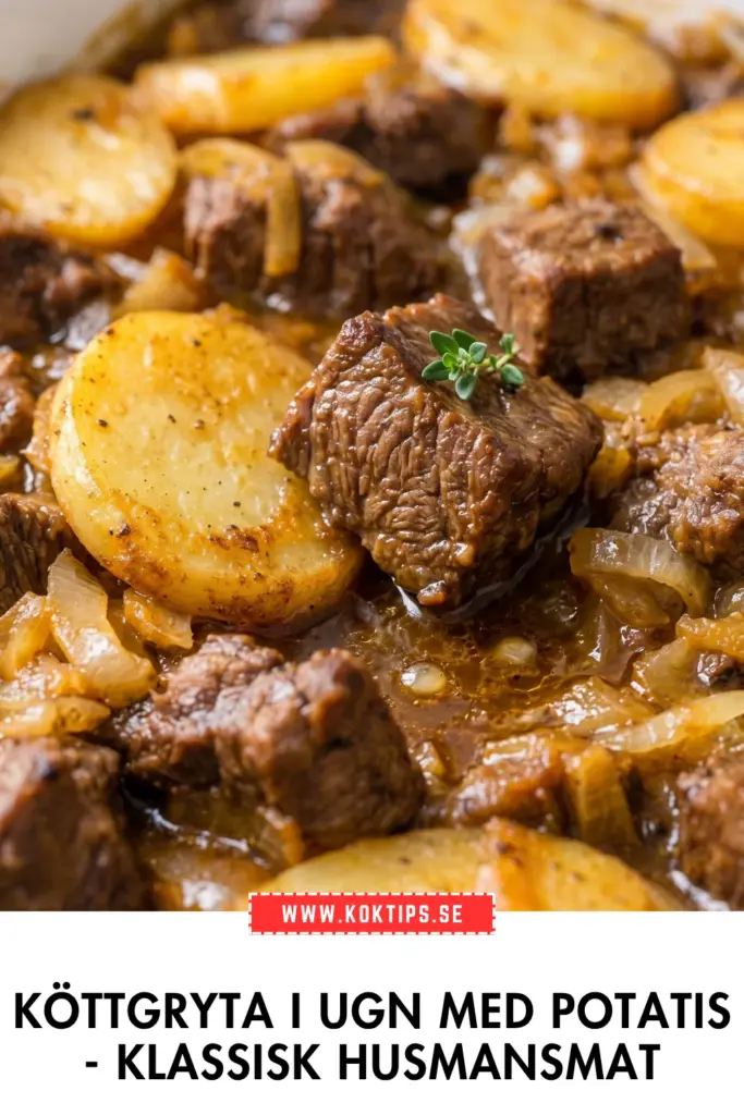 Köttgryta i ugn med potatis: det bästa klassiska husmanskostsreceptet