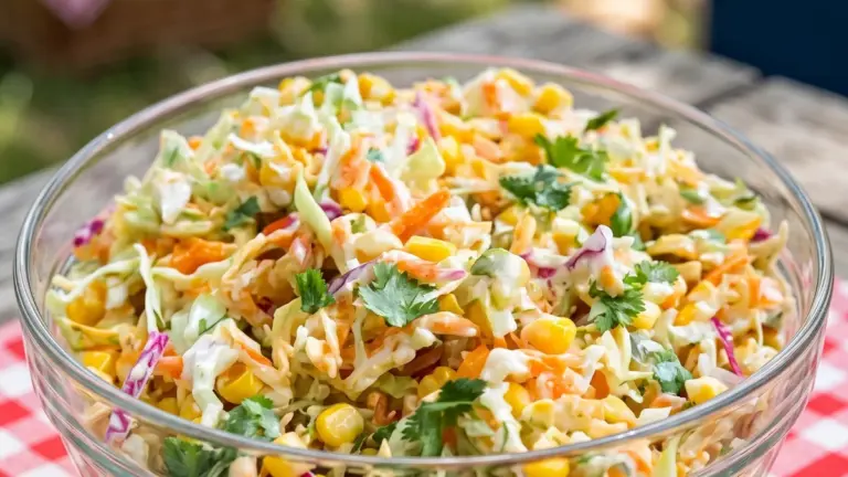 Krämig kålsallad med lime och majs: snabb, krispig och full av smak