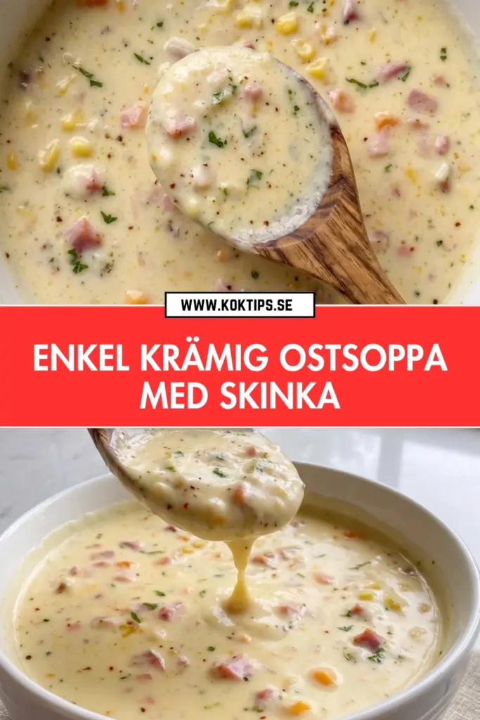 Enkel krämig ostsoppa med skinka: det bästa hemlagade soppa