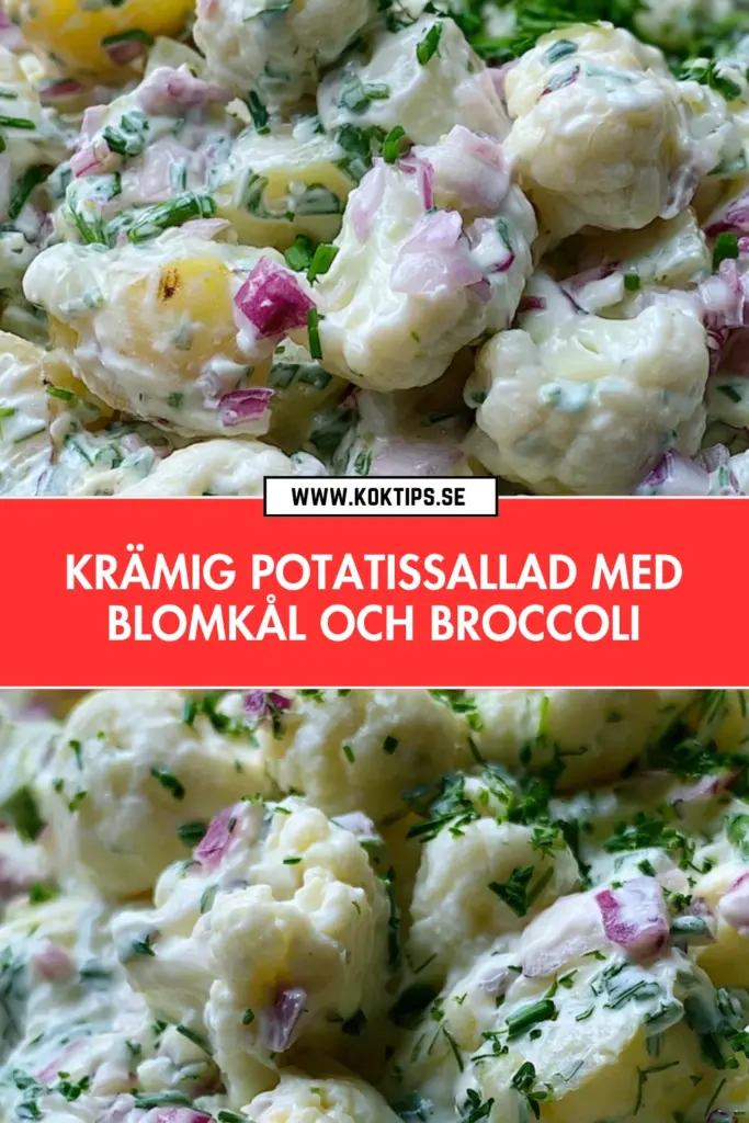 Enkel krämig potatissallad med grönsaker som alltid imponerar