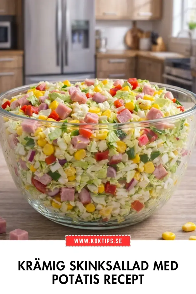Enkel och mättande krämig skinksallad: klassiskt recept med potatis och ost