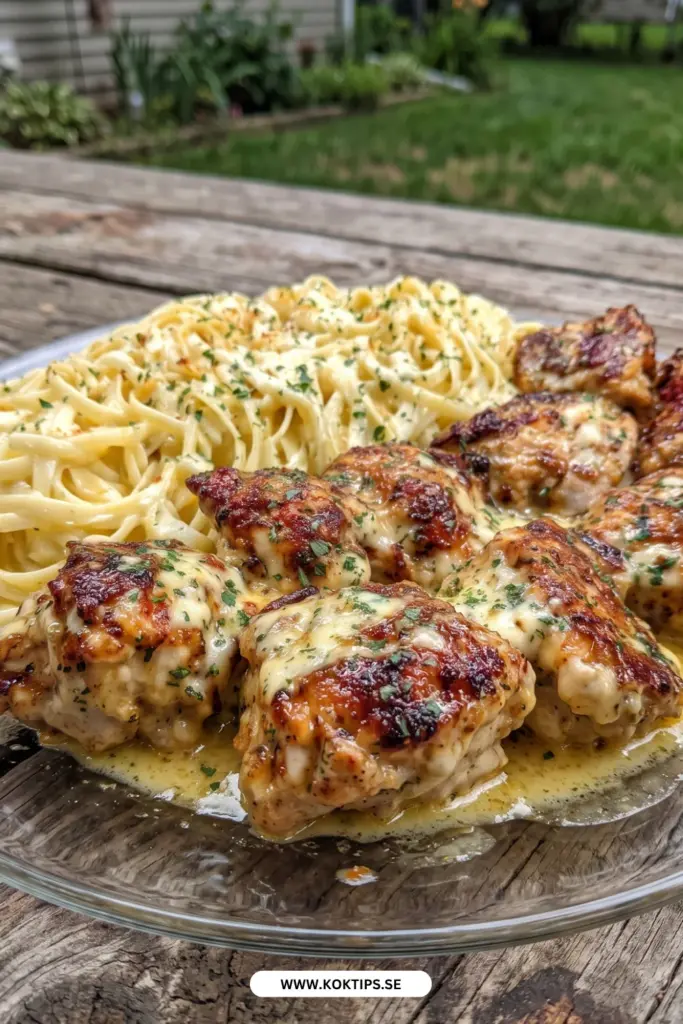 Krämig vitlökskyckling med linguine: middagen som är klar på 30 minuter