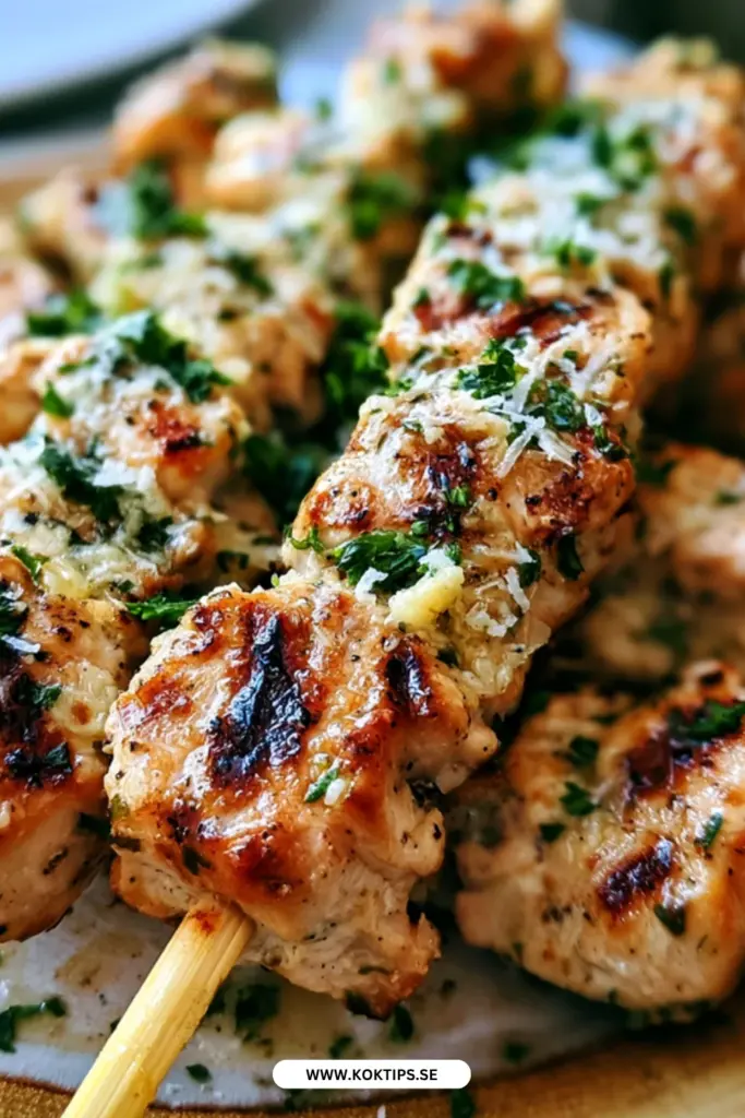 Saftiga kycklingspett med parmesan och vitlök: ett recept du kommer göra om och om igen