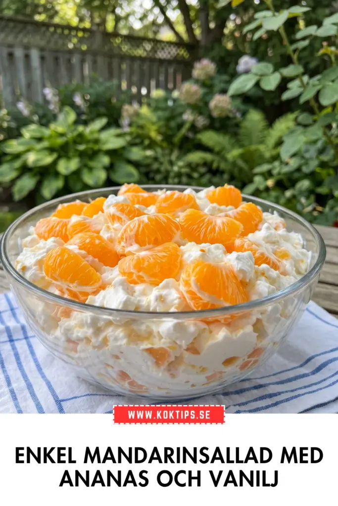 Mandarinsallad med ananas och vaniljkräm: enkel klassiker på bara några minuter