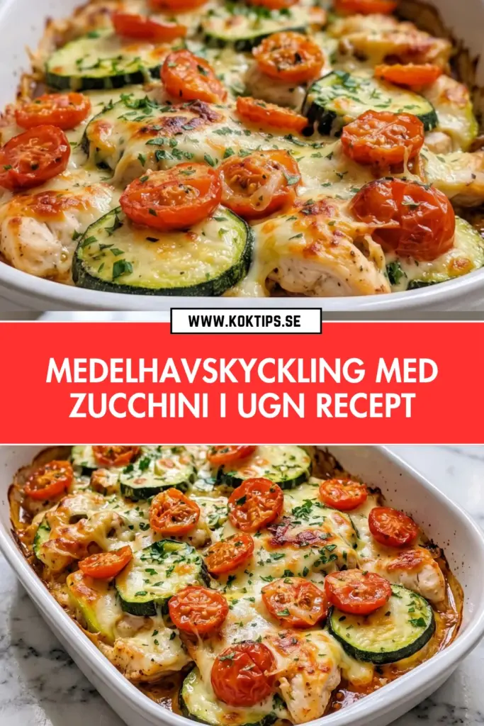 Saftig medelhavskyckling i ugn med zucchini och smält ost – klassiskt hemlagat