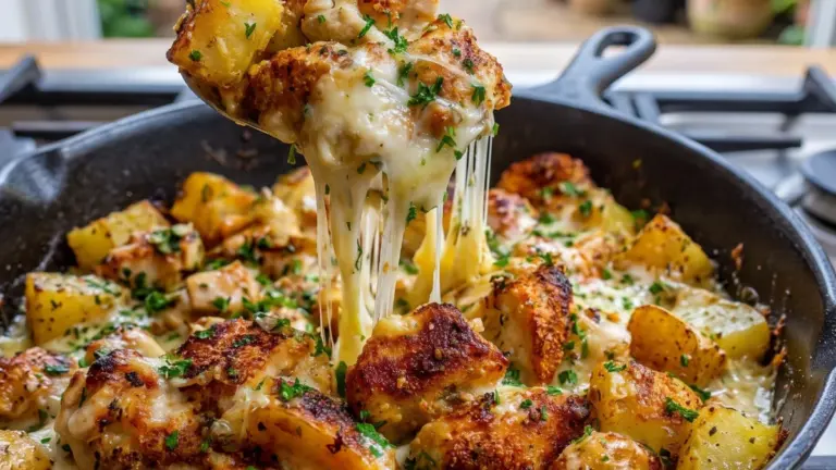 Saftig parmesangratinerad kyckling: det bästa hemlagade receptet med vitlök och potatis
