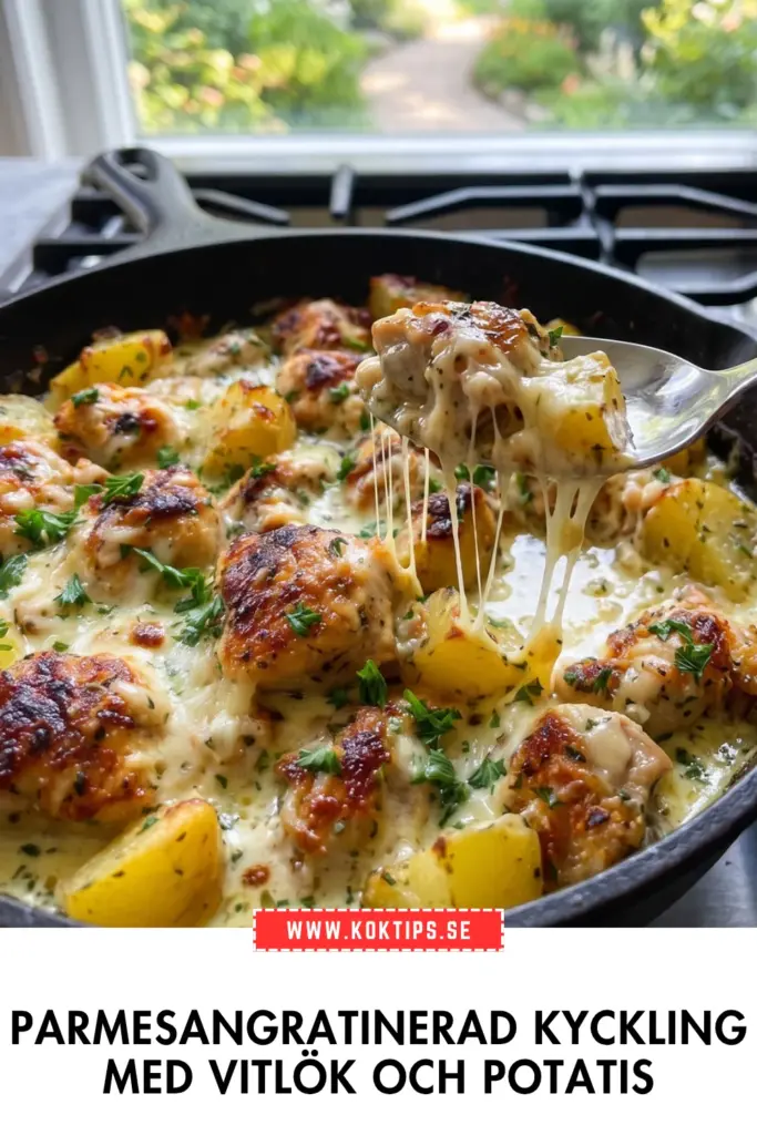 Saftig parmesangratinerad kyckling: det bästa hemlagade receptet med vitlök och potatis