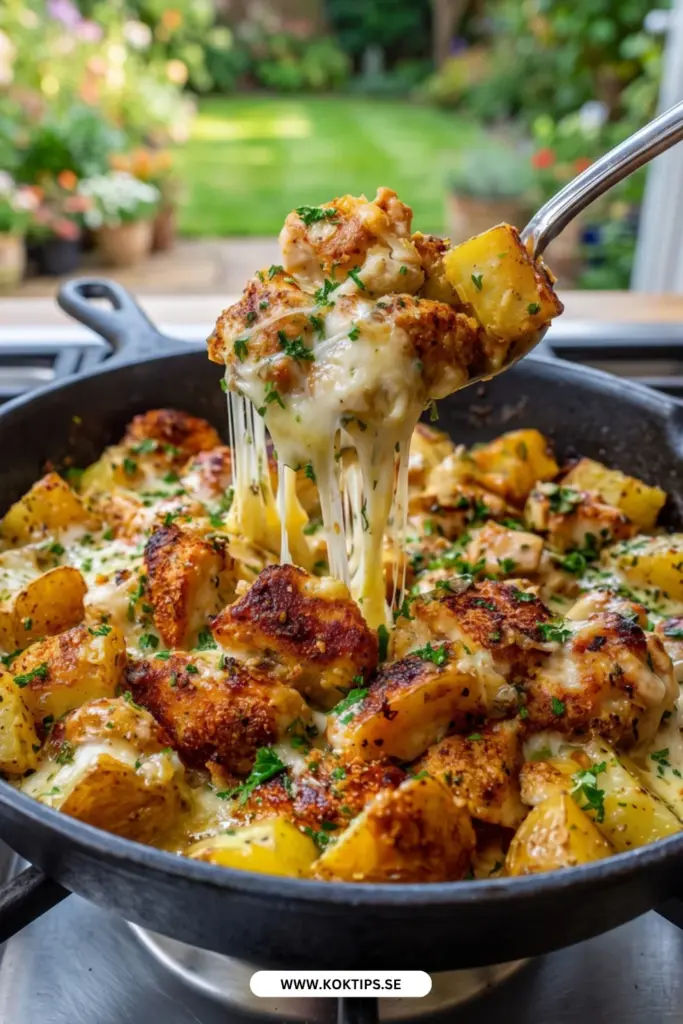 Saftig parmesangratinerad kyckling: det bästa hemlagade receptet med vitlök och potatis
