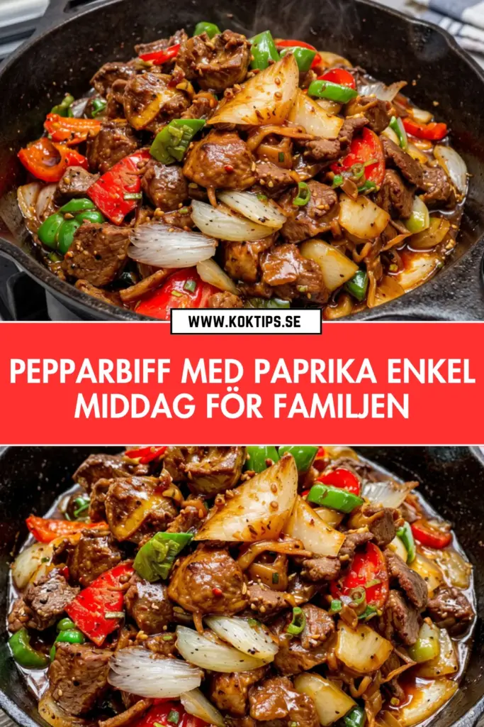 Enkel pepparbiff med paprika: det bästa hemlagade receptet för vardagskvällar