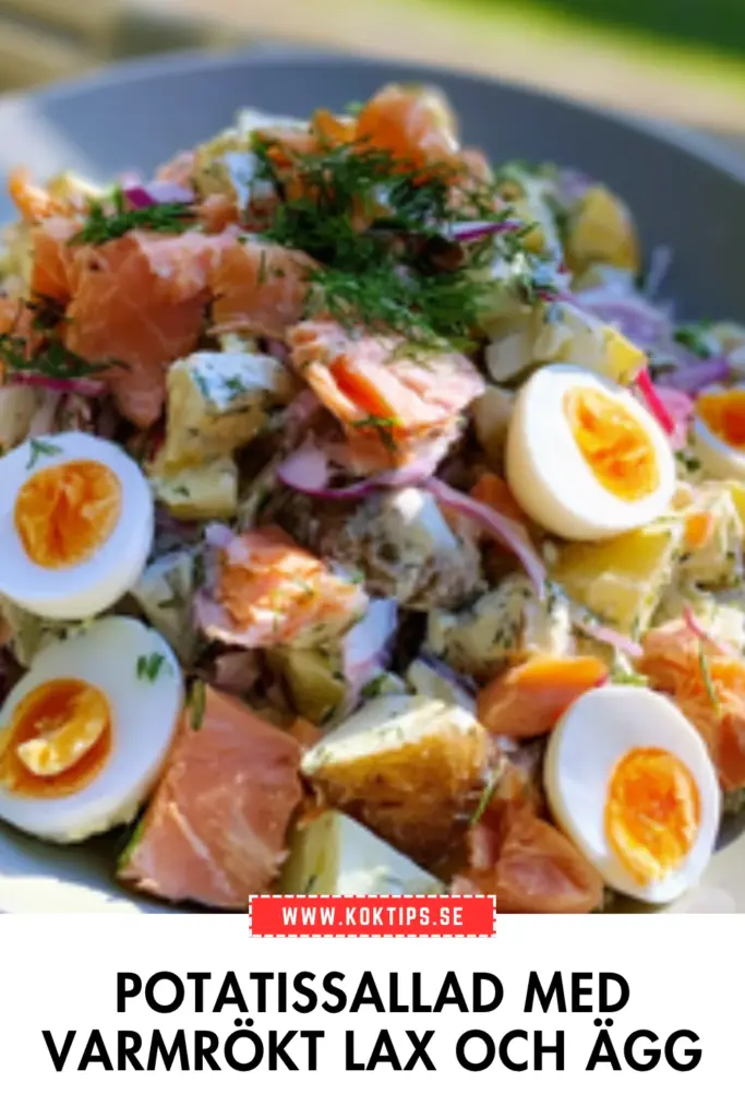 Krämig potatissallad med varmrökt lax och ägg: ett recept du kommer älska