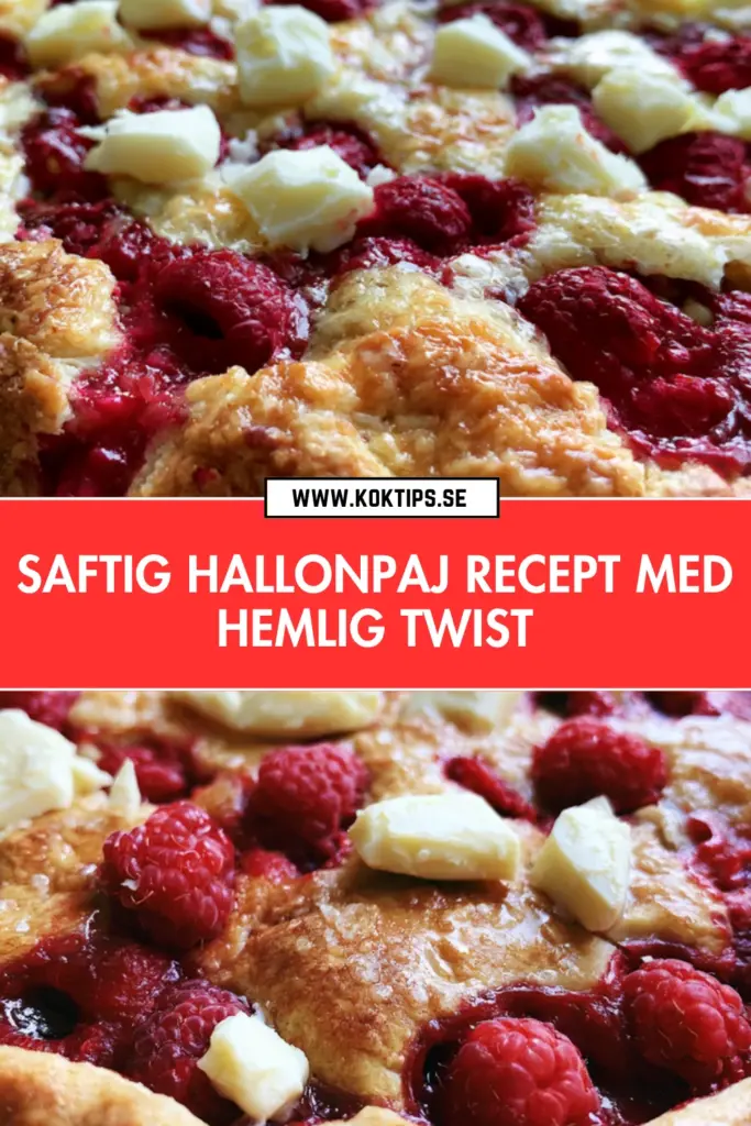 Saftig hallonpaj recept med hemlig twist: krispigt täcke och smält vit choklad