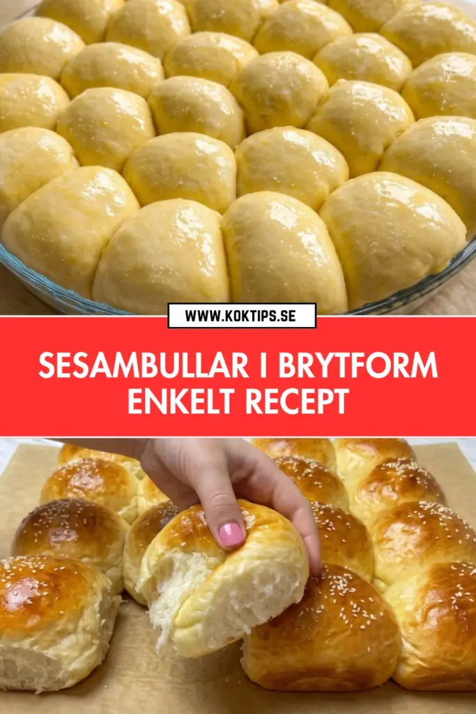 Mjuka och gyllene sesambullar: enkelt recept i brytform för hela familjen