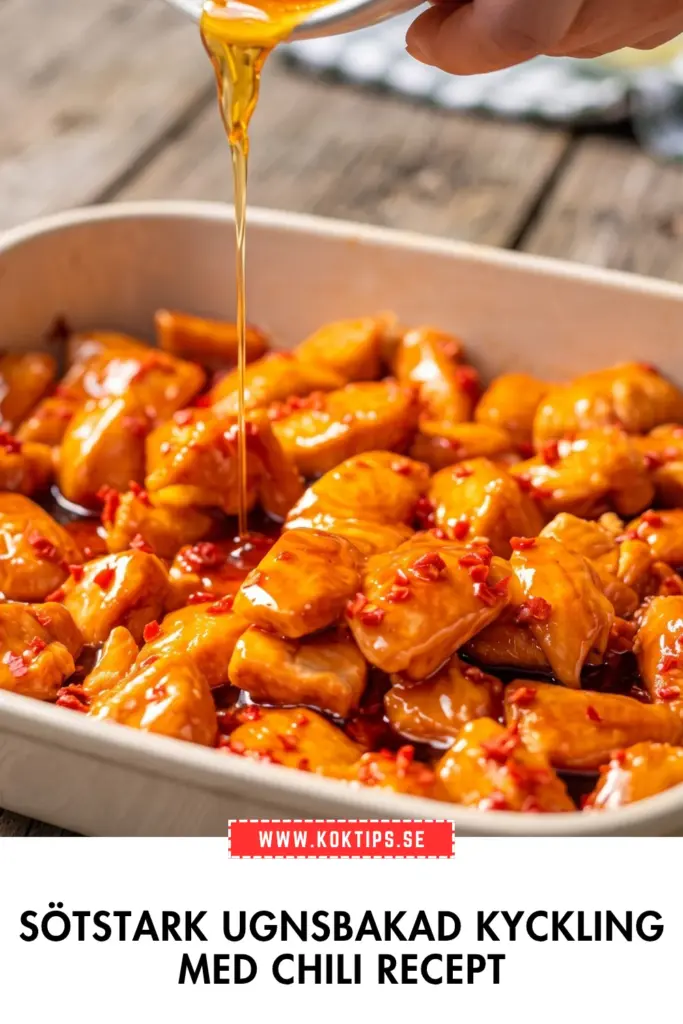 Enkel sötstark ugnsbakad kyckling med chili som hela familjen älskar