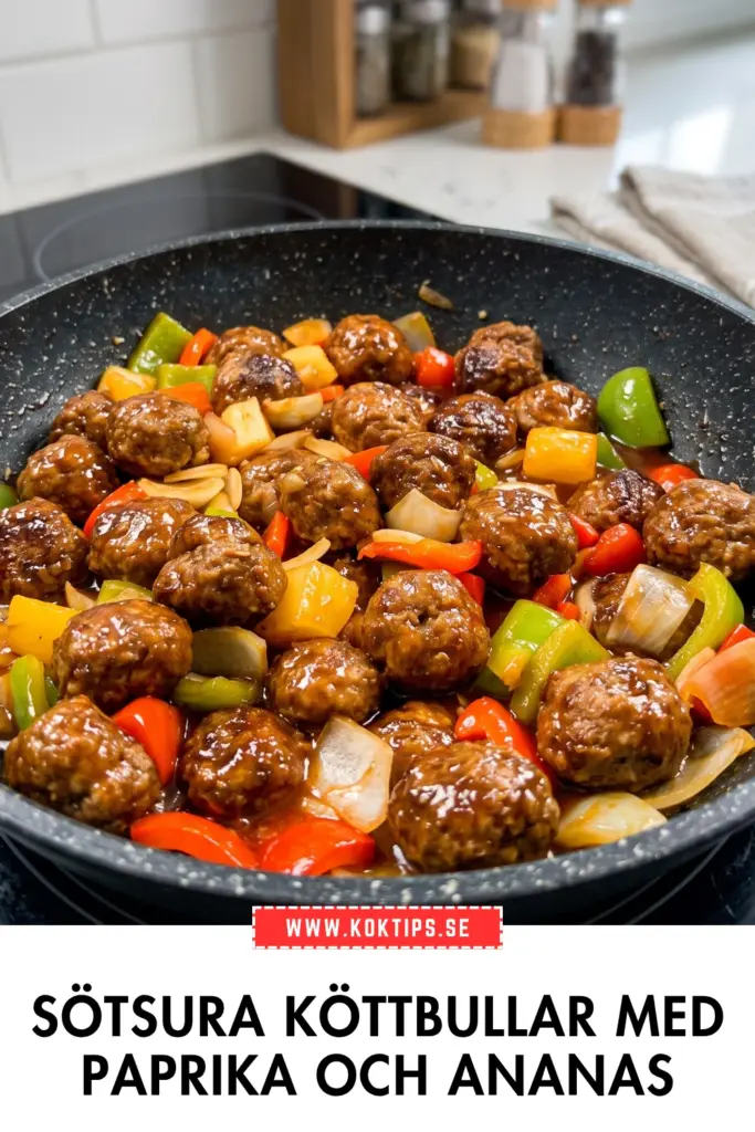 Sötsura köttbullar med paprika och ananas: det godaste hemlagade receptet