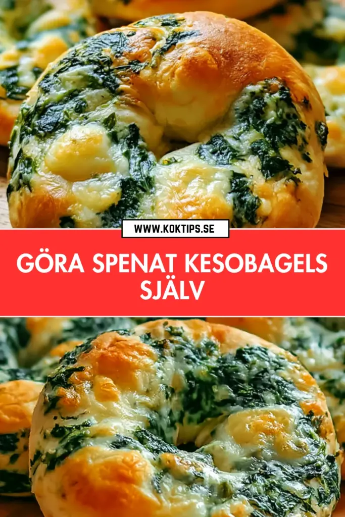 Spenat kesobagels från grunden: hemlagade bagels med färska ingredienser