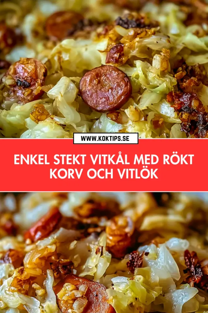 Enkel stekt vitkål: det godaste receptet med rökt korv och vitlök