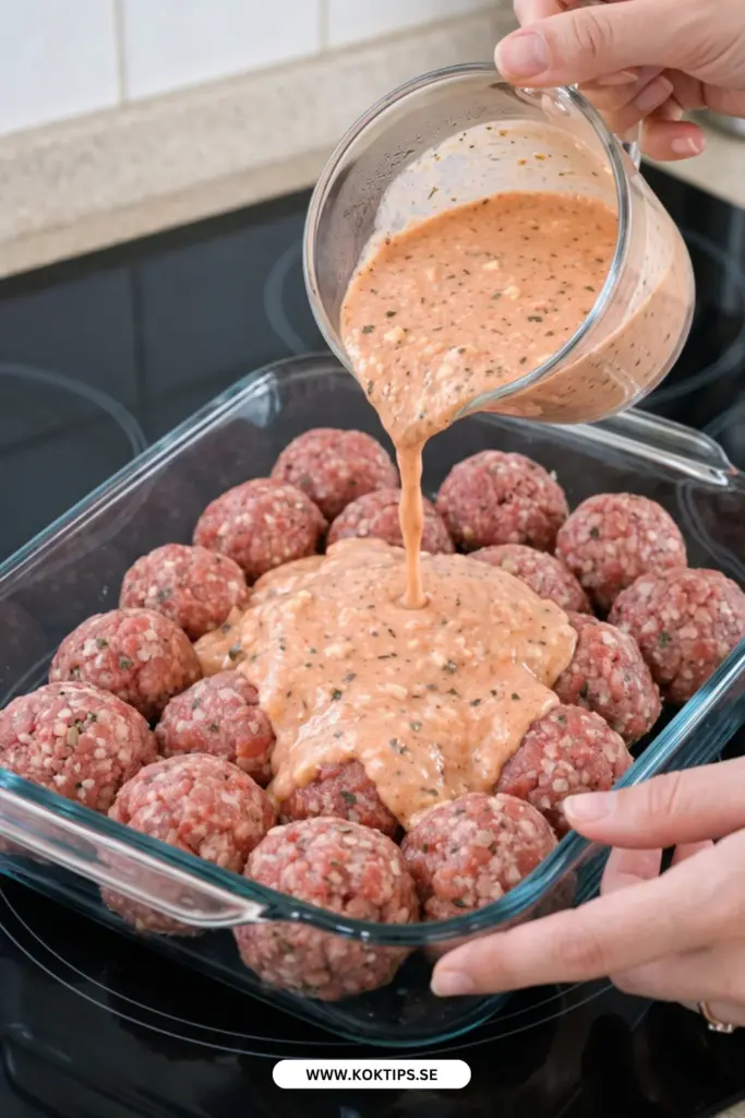 Ugnsbakade köttbullar i tomatsås: snabb och krämig vardagsrätt du kommer älska
