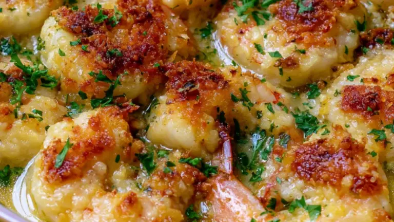 Vitlöksgratinerade räkor med krispig parmesan: det bästa hemlagade receptet