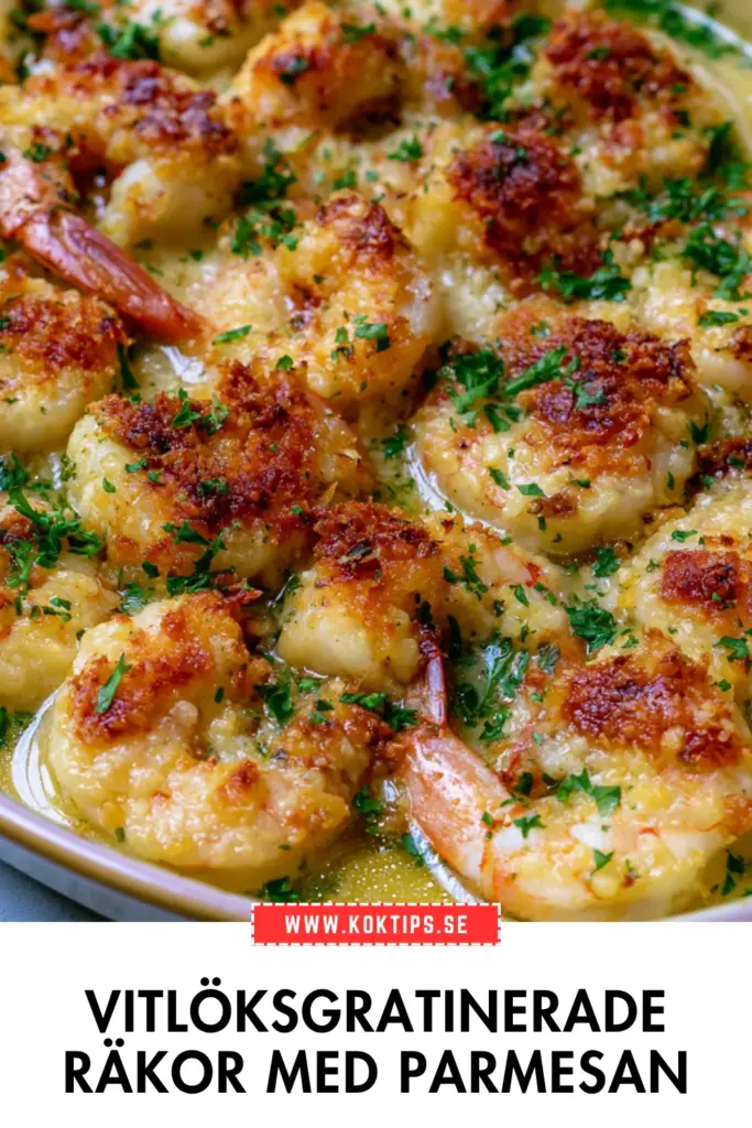 Vitlöksgratinerade räkor med krispig parmesan: det bästa hemlagade receptet