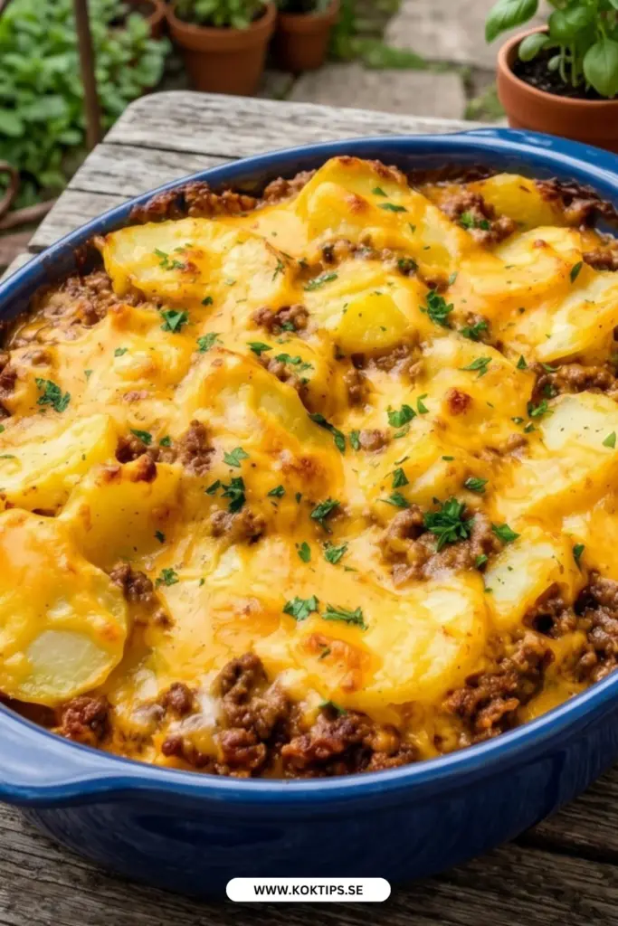 Enkel gratäng med köttfärs och potatis: det bästa hemlagade receptet för hela familjen