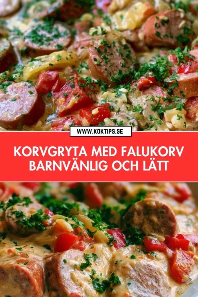 Krämig korvgryta med falukorv: snabb och barnvänlig vardagsmat