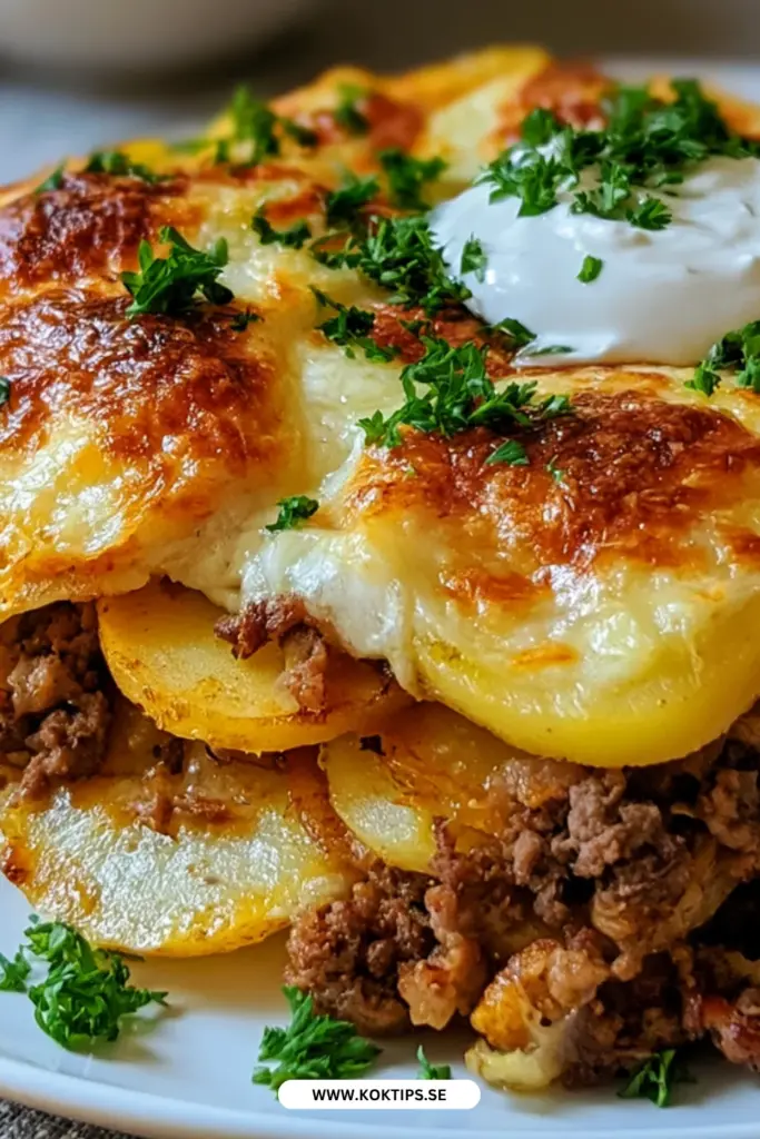 Gratinerad potatis köttfärsgratäng: det enkla receptet hela familjen älskar
