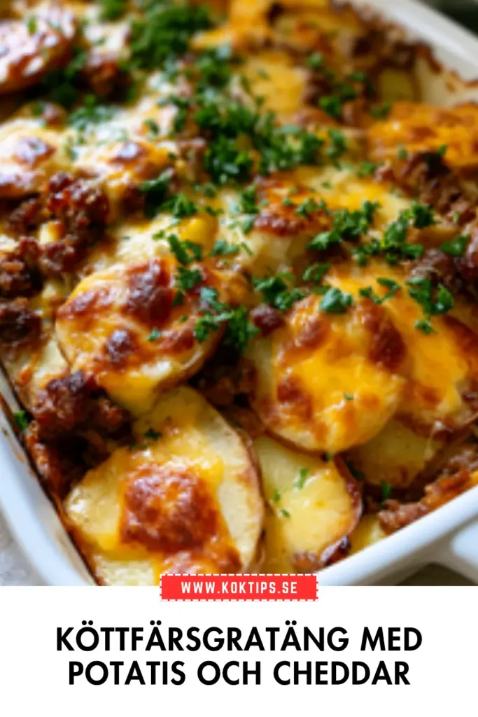 Köttfärsgratäng med potatis och cheddar: en smält och mättande vardagsklassiker