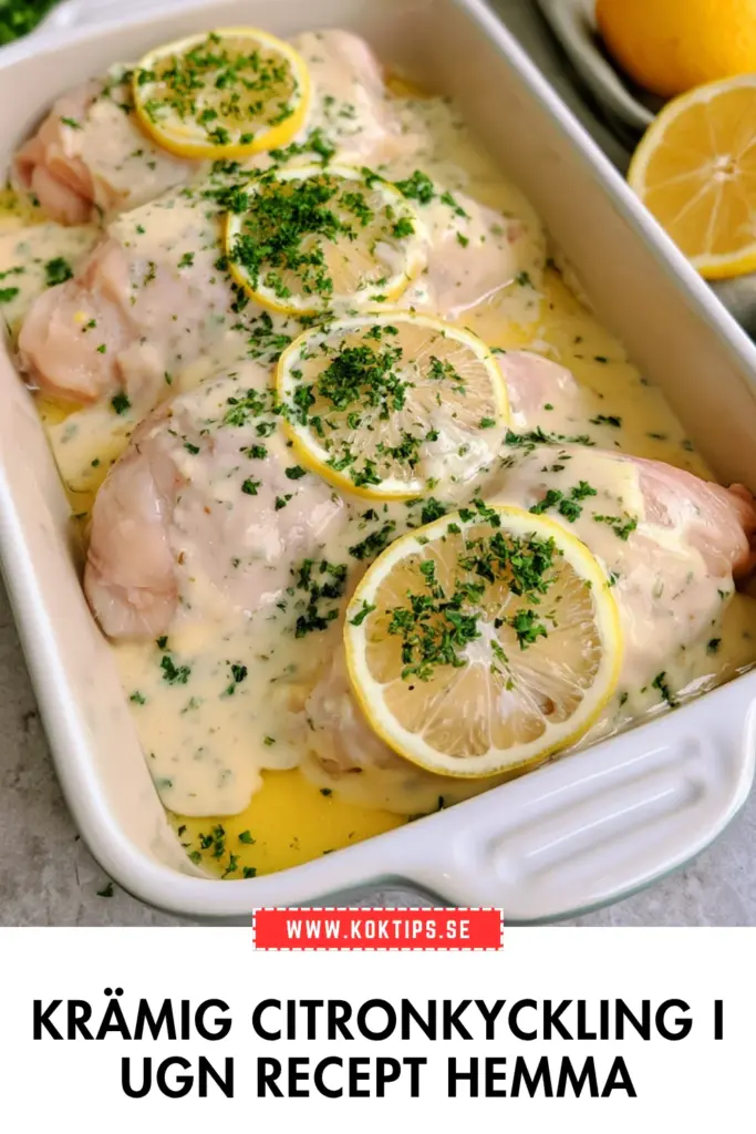 Enkel och saftig krämig citronkyckling: klassiskt ugnsbakat recept hemma