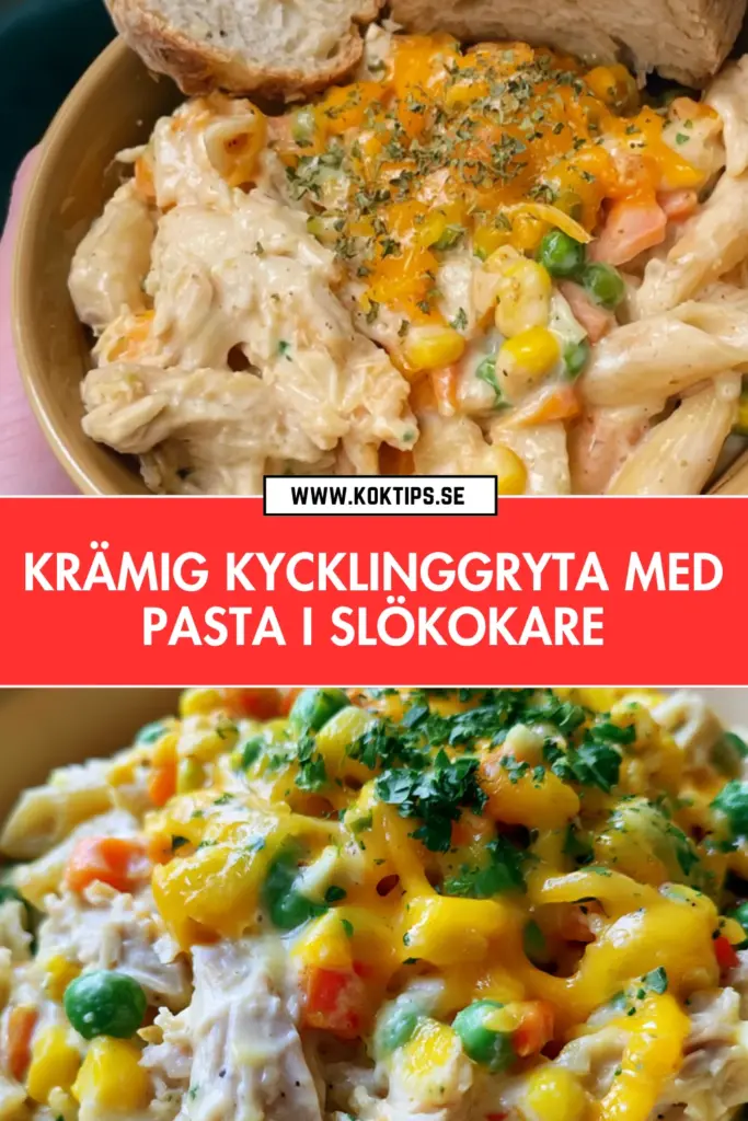 Krämig kycklinggryta med pasta: ett klassiskt hemlagat recept från slökokaren