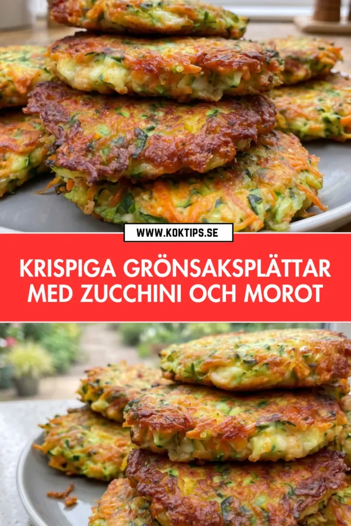 Enkla grönsaksplättar på zucchini och morot som alltid blir perfekta