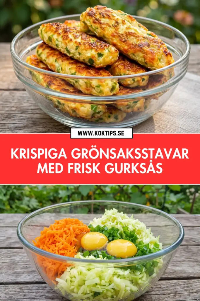 Krispiga grönsaksstavar: enkelt grönsaksrecept med krämig gurksås