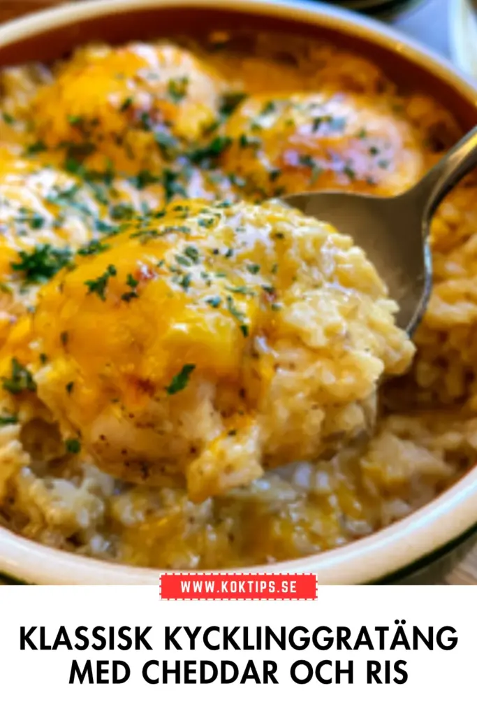 Kycklinggratäng med cheddar och ris: det bästa hemlagade receptet