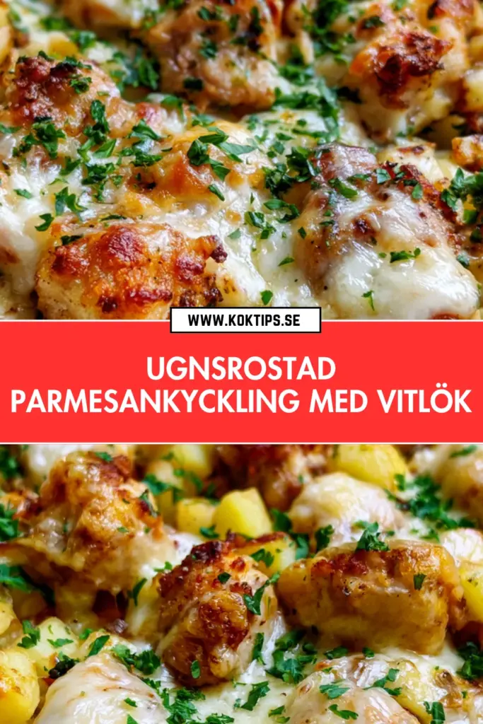 Parmesankyckling med vitlök och potatis: enkelt, krämigt och redo på under en timme
