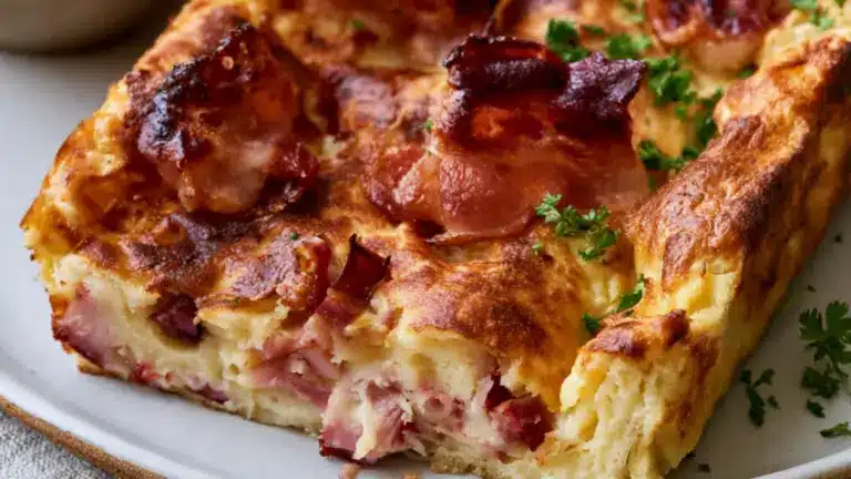 Snabb baconfylld ugnspannkaka i ugnen med bästa smaken för helgen