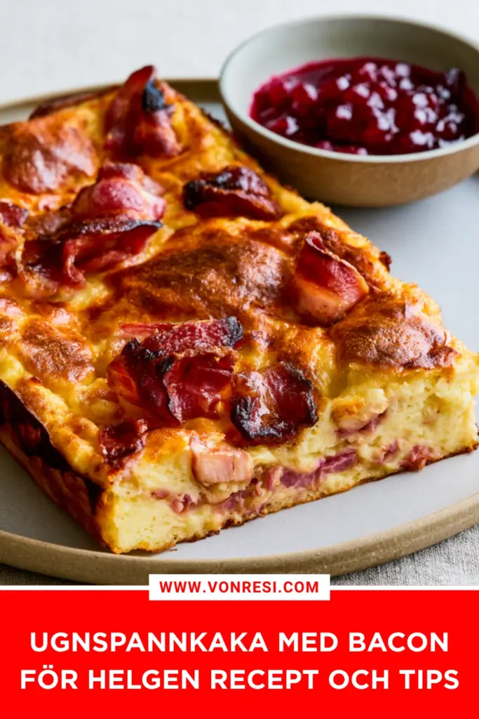 Snabb baconfylld ugnspannkaka i ugnen med bästa smaken för helgen