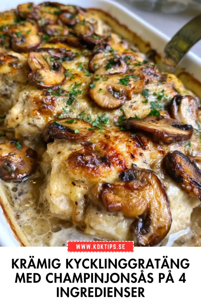 Bästa krämig kycklinggratäng med champinjonsås, hemlagad och superenkel
