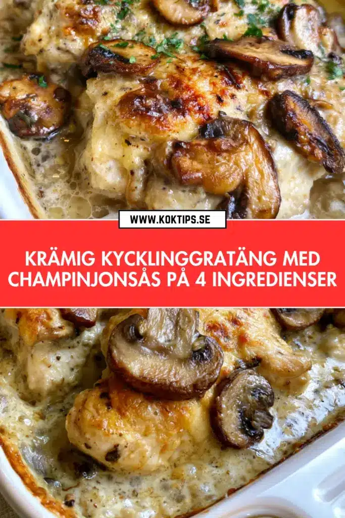Bästa krämig kycklinggratäng med champinjonsås, hemlagad och superenkel