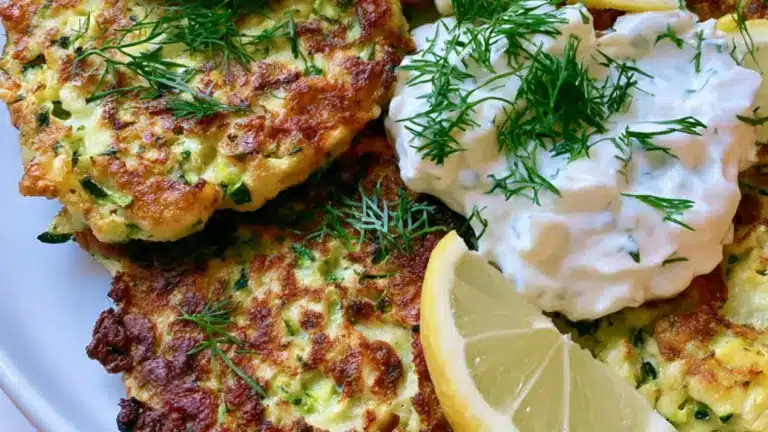 Bästa zucchinibiffar: enkelt recept på gyllene biffar med citronyoghurt