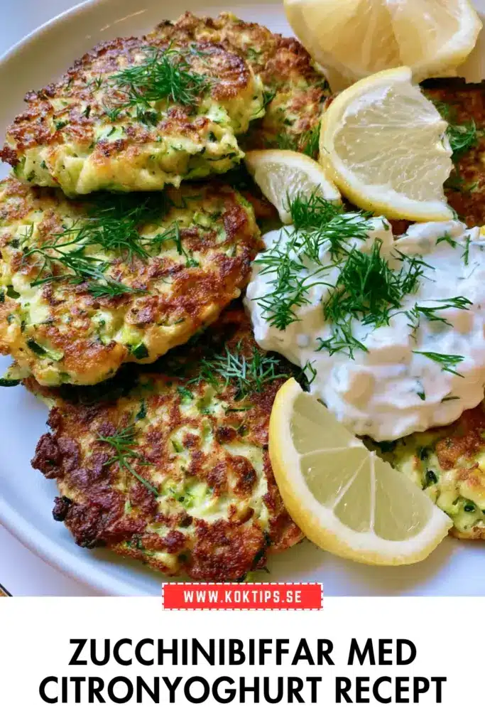 Bästa zucchinibiffar: enkelt recept på gyllene biffar med citronyoghurt