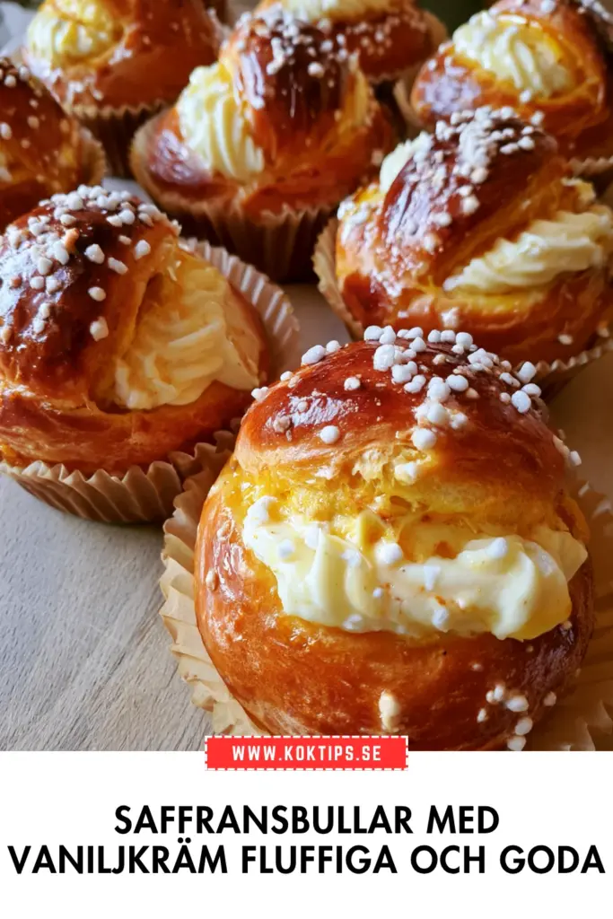 Saffransbullar med vaniljkräm som blir extra fluffiga hemma