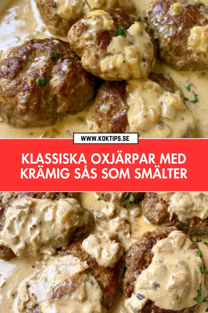 Klassiska oxjärpar med krämig sås som smälter i munnen
