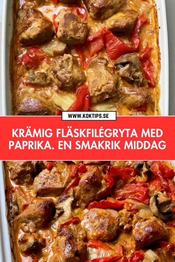 Krämig fläskfilégryta, hemlagad klassiker med len paprikasås