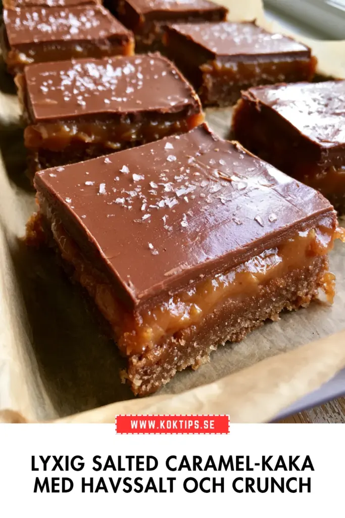Lyxig salted caramel-kaka med havssalt och crunch