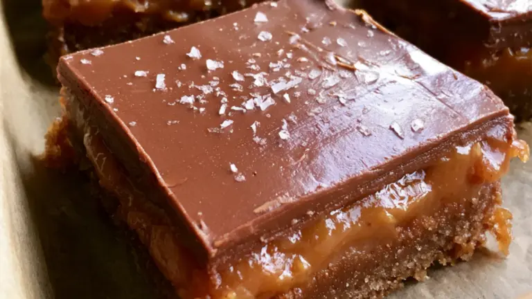 Lyxig salted caramel-kaka med havssalt och crunch