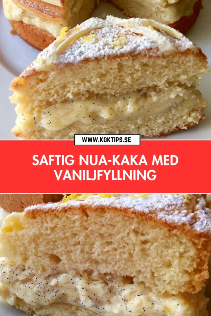 Saftig Nua-kaka med vaniljfyllning
